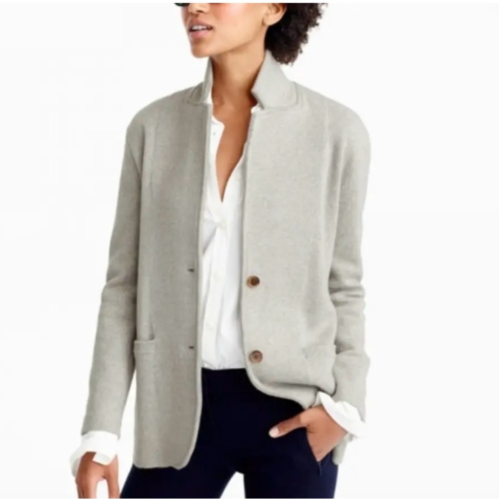 J Crew Sophie Sweater Blazer Women’s S Heather Gray Wool Blend